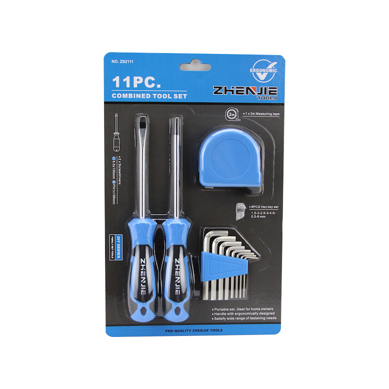 11 ชิ้น Slotted & Phillips CRV ไขควง ชุดเทปวัดคีย์ Hex