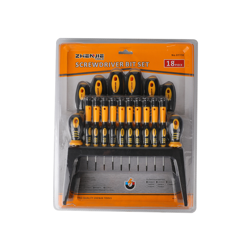 ชั้นวางพลาสติก 18 ชิ้นและบรรจุภัณฑ์พุพองคู่ Slotted Phillips และชุดไขควง Torx