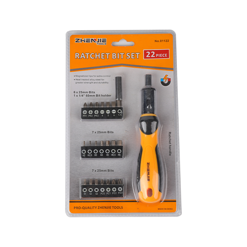 22 ชิ้น Slotted Phillips Pozidriv Hex Square Ratchet Bit Set
