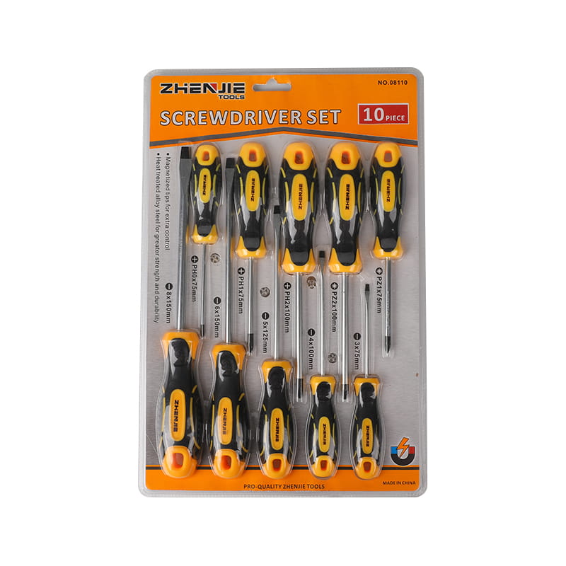 ชุดไขควง Slotted Phillips Pozidriv CRV 10 ชิ้น