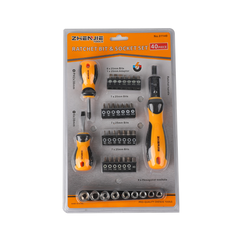 40 ชิ้น Double Blister Packing Ratchet Bit & ชุดซ็อกเก็ต