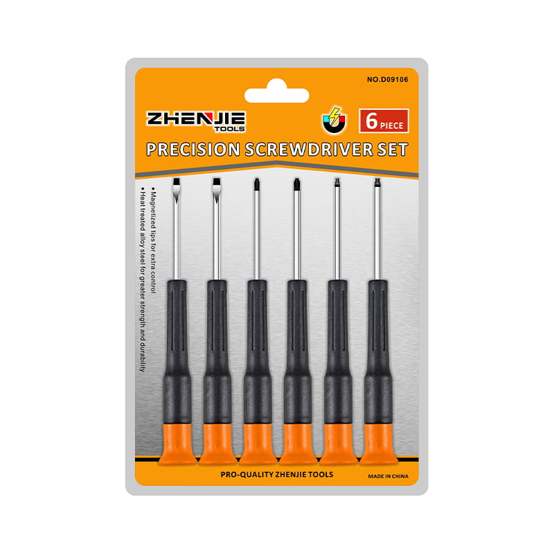 ด้ามจับ 6 ชิ้นออกแบบตามหลักสรีรศาสตร์ Slotted Phillips Torx CRV Precision ไขควง ชุด