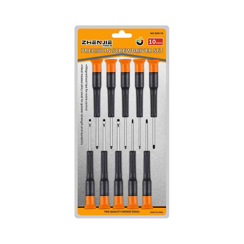ด้ามจับ 10 ชิ้นออกแบบตามหลักสรีรศาสตร์ Slotted Phillips Torx CRV Precision ไขควง ชุด